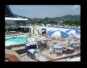 The topside swimming pool area was almost deserted as most folks were ashore at Acalpulco